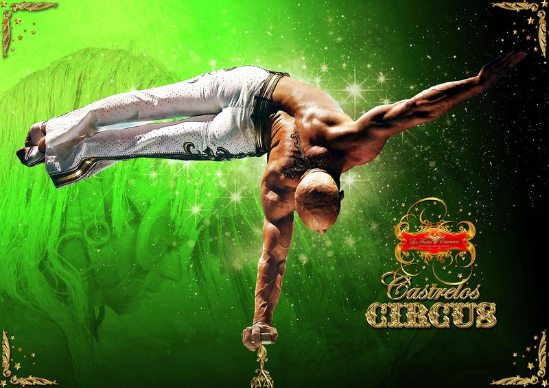 Verticalista en la portada de Castrelos Circus.